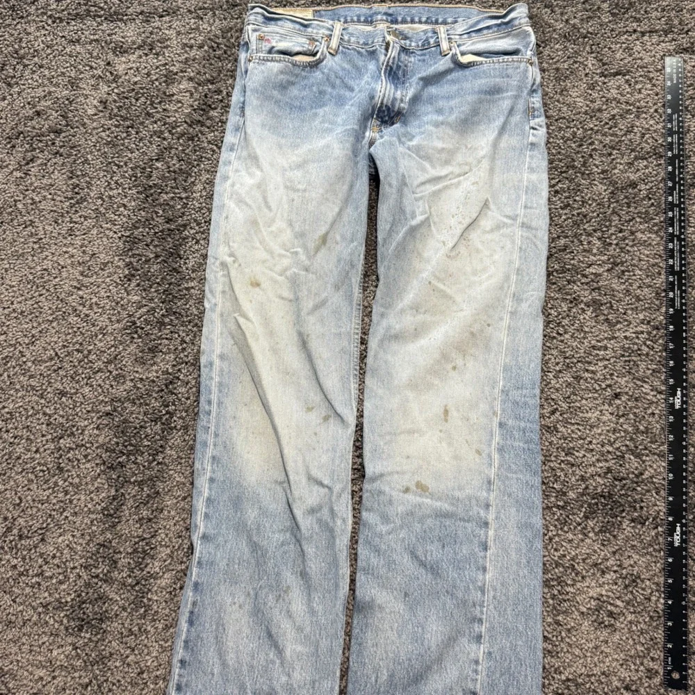 Vintage Polo Ralph Lauren Jeans Mens Light Wash Fair Distressed Straight 34x34